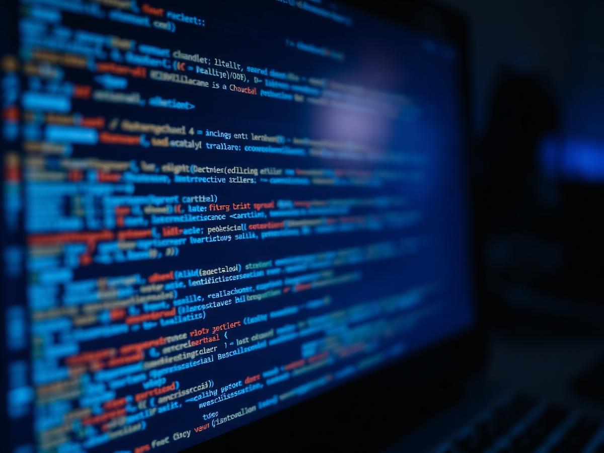 Source code displayed on a developer workstation