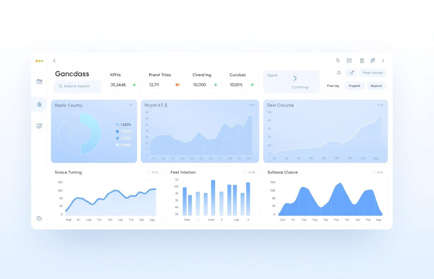 Analytics dashboard with charts and key performance indicators