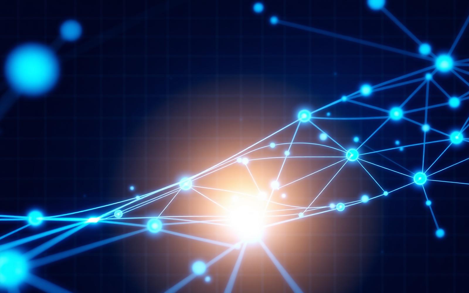 Abstract IT network connecting global digital infrastructure